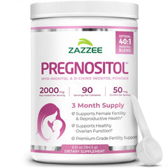 Zazzee Pregnositol bottle showing a 3-month supply