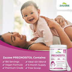 Zazzee PREGNOSITOL 40:1 ratio for balanced inositol blend.