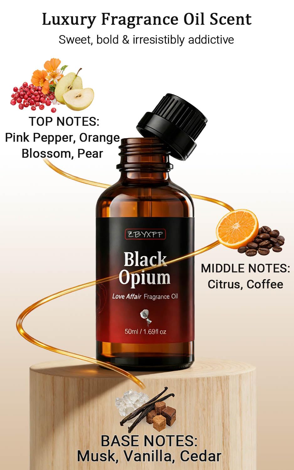 Amber liquid close-up showing premium fragrance quality for diffusion