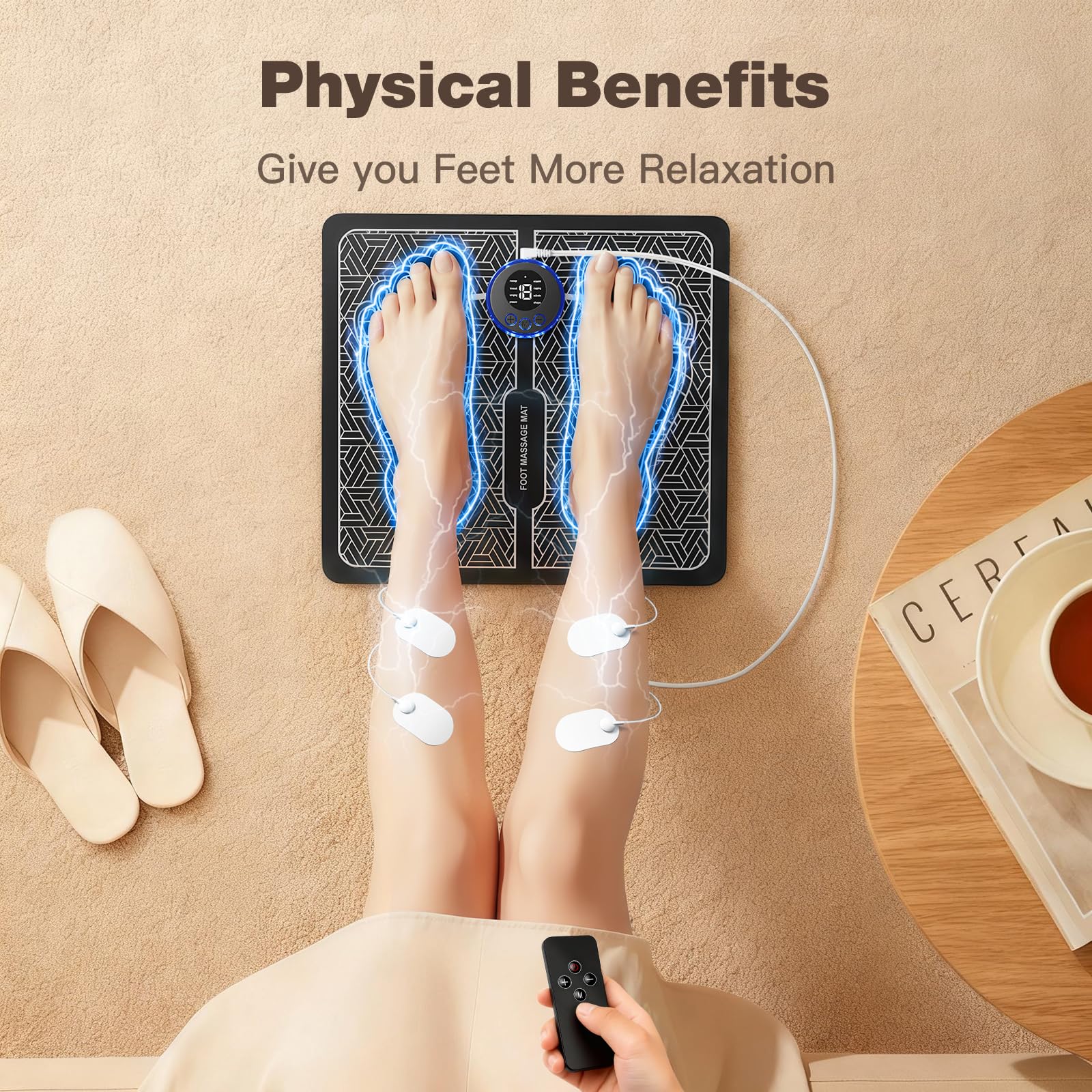 ZDASOSR electrode pads close-up highlighting comfortable reusable gel pads