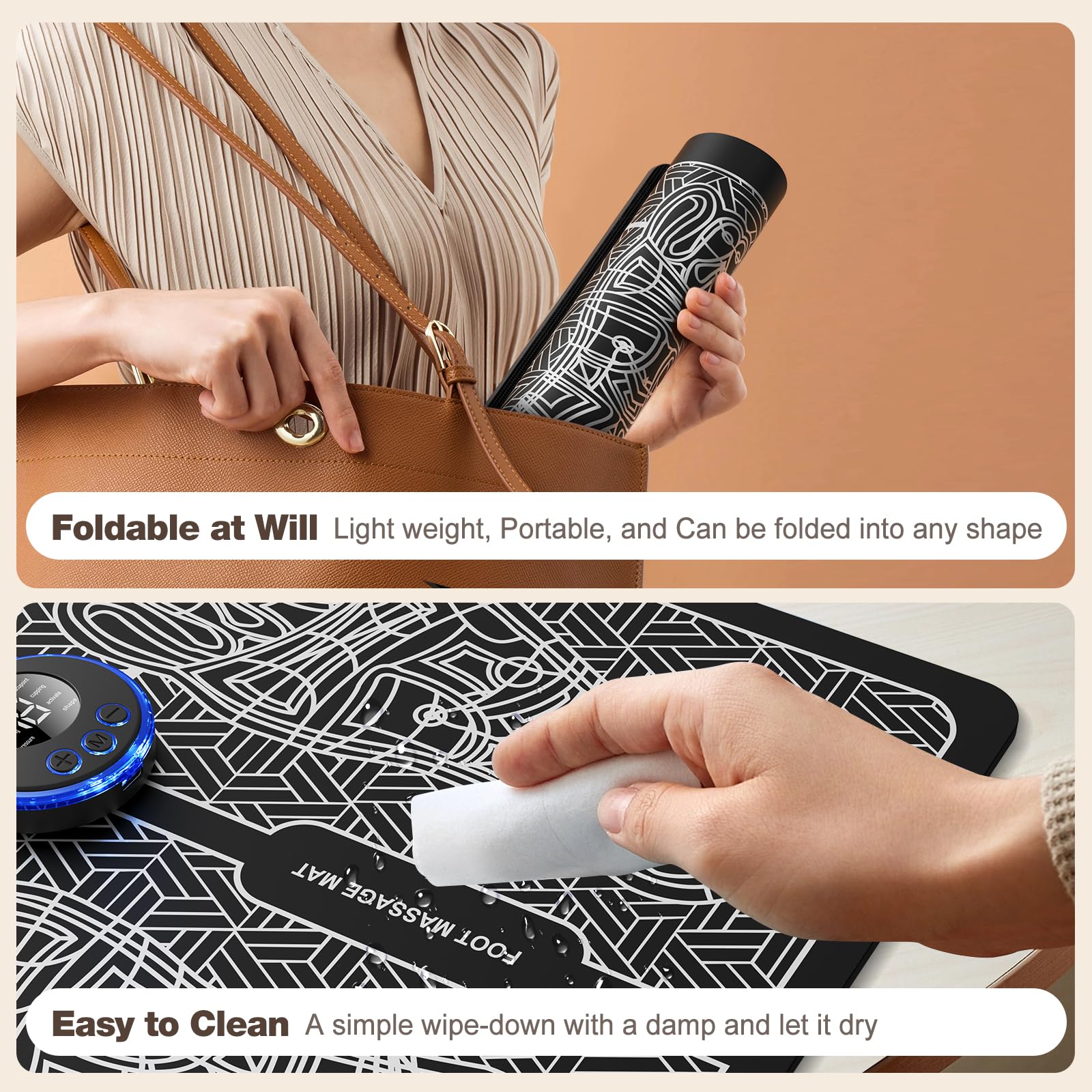 ZDASOSR EMS foot massager in use with relaxed feet