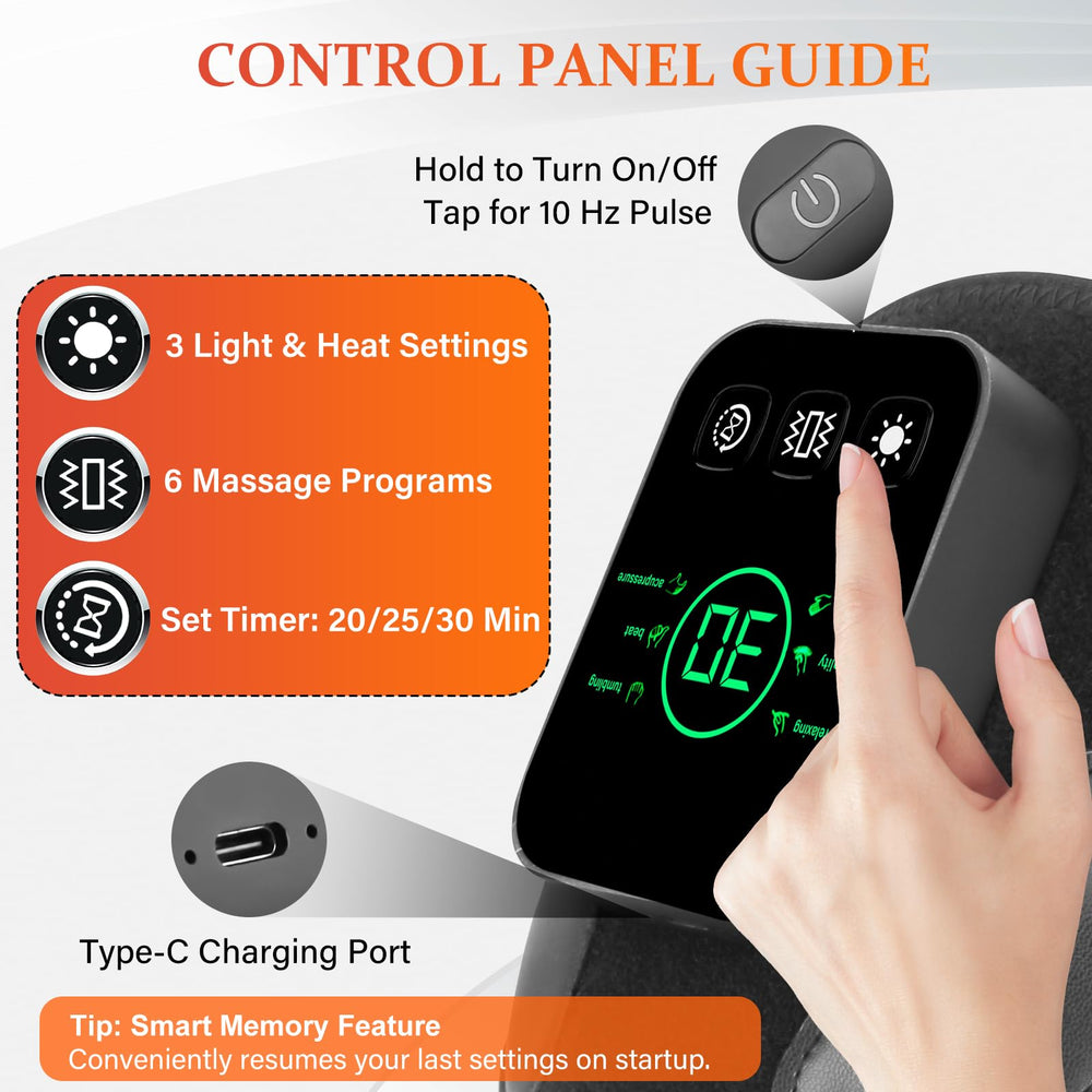 Zdatt Adjustable massager control panel, side view for easy customization.