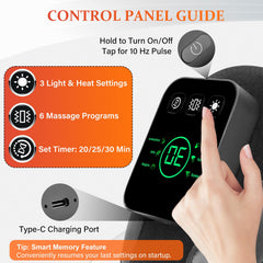Zdatt Adjustable massager control panel, side view for easy customization.