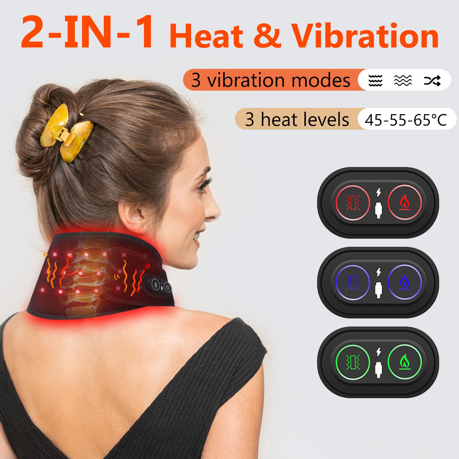 Zdatt wireless neck heating pad for cordless use anywhere.