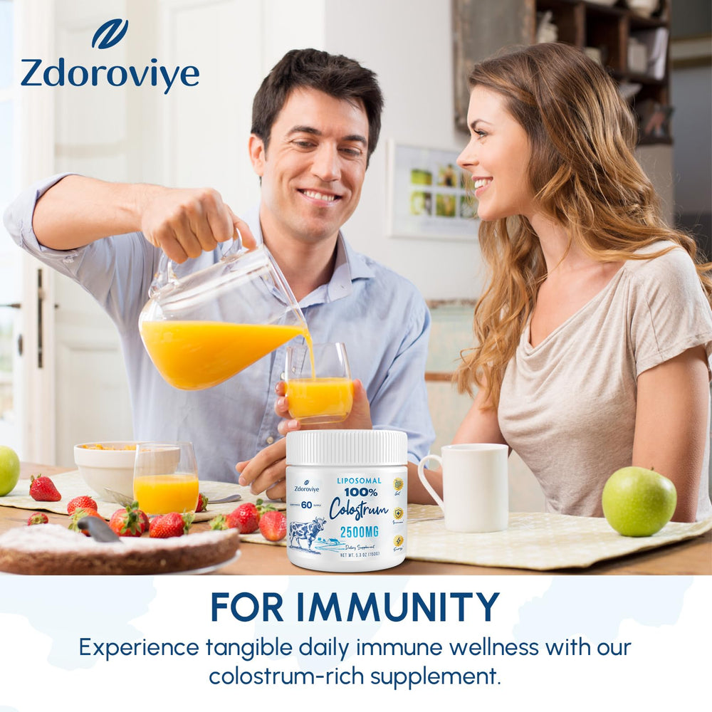 Zdoroviye colostrum powder label shows 2500 mg per serving.