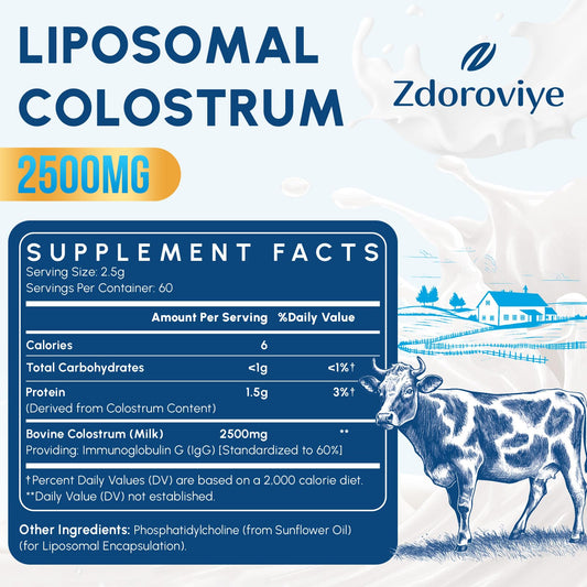 Zdoroviye packaging close-up showing premium pasture-fed colostrum quality