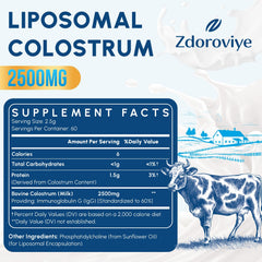 Zdoroviye packaging close-up showing premium pasture-fed colostrum quality