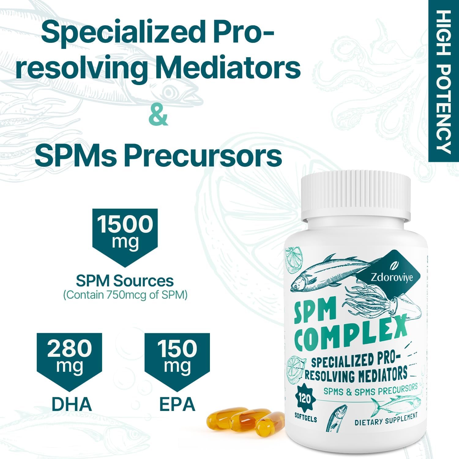 Zdoroviye SPM softgels close-up for convenient daily capsules.