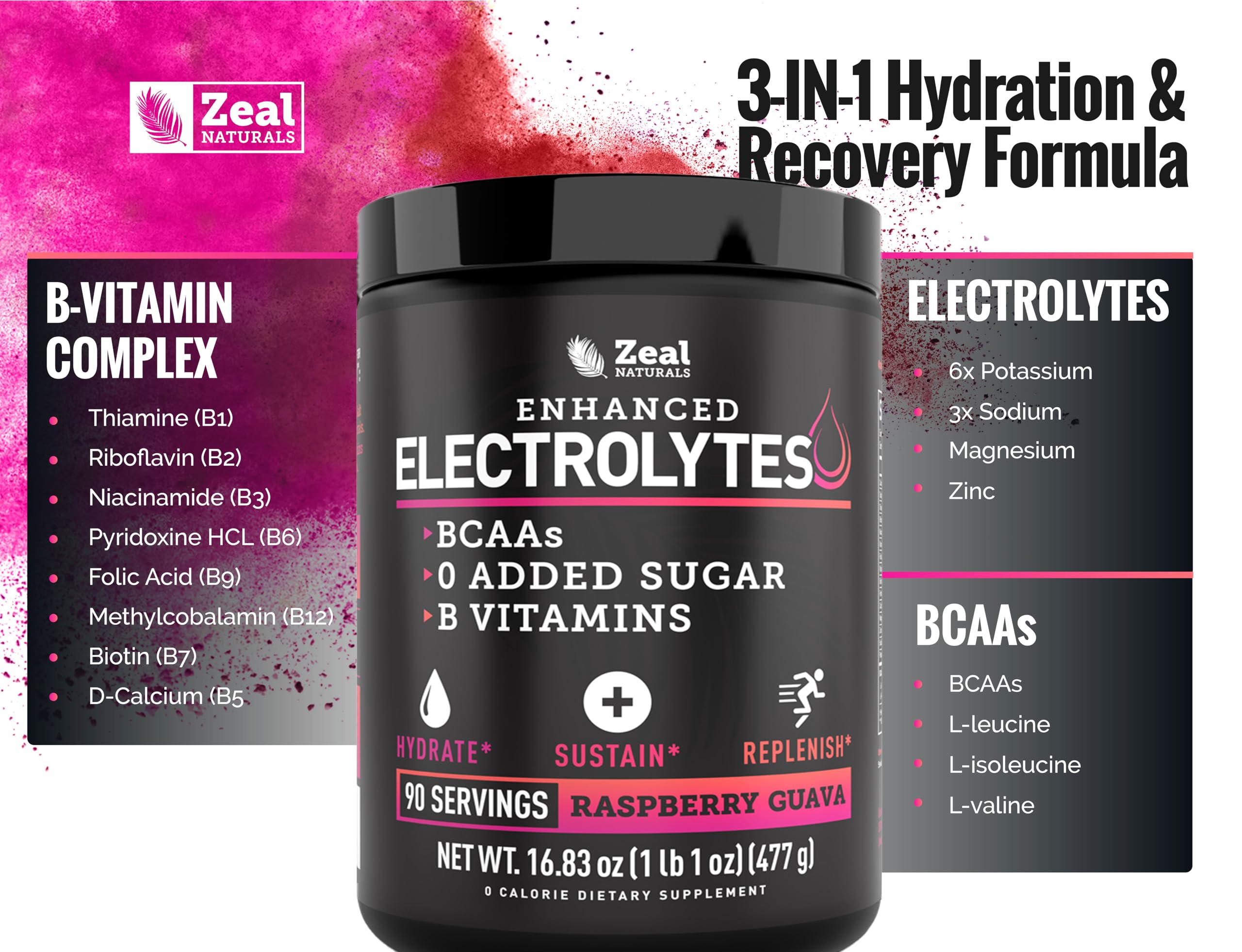 Zeal Electrolyte Powder bottle on workout mat illustrates an active lifestyle.