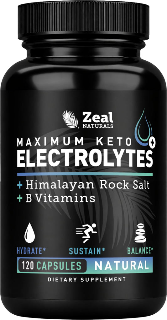 Zeal Keto Electrolyte Capsules bottle for on-the-go hydration and recovery.