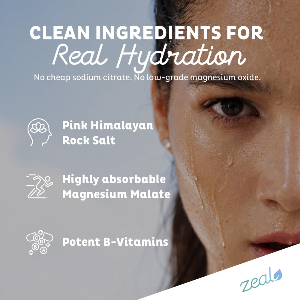 Zeal Keto Electrolyte Capsules being poured with water for easy intake.