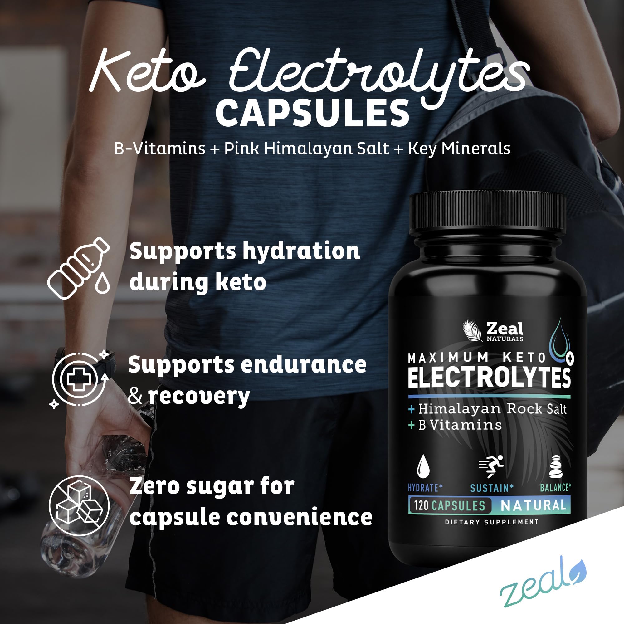 Zeal Keto Electrolyte Himalayan salt graphic illustrating mineral sources.