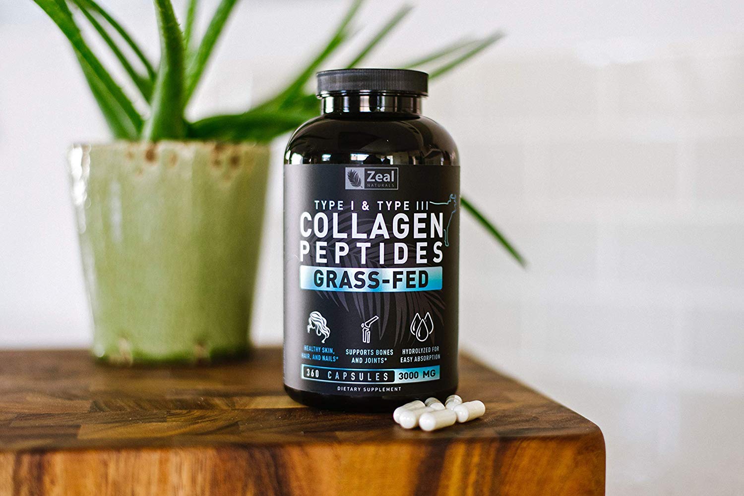 Zeal Naturals packaging notes grass-fed pasture-raised sourcing for collagen