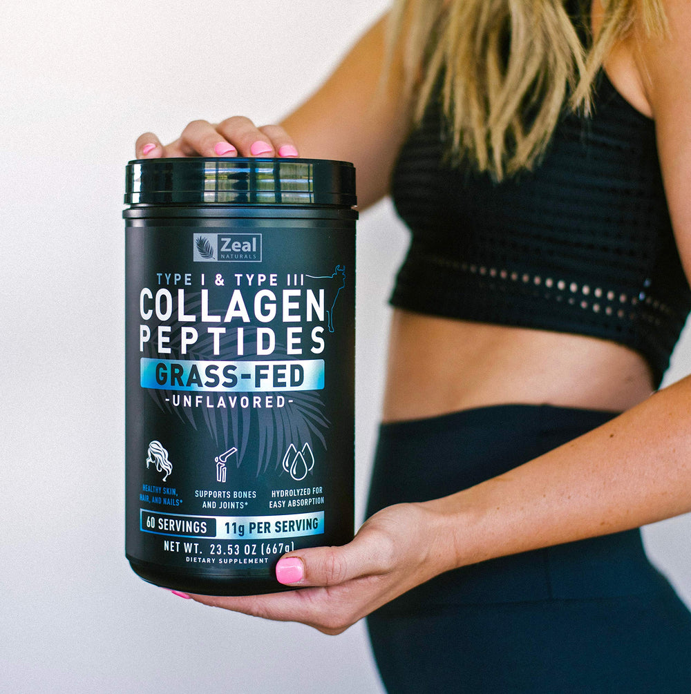 Zeal Naturals collagen powder blends into coffee for a convenient daily protein boost.