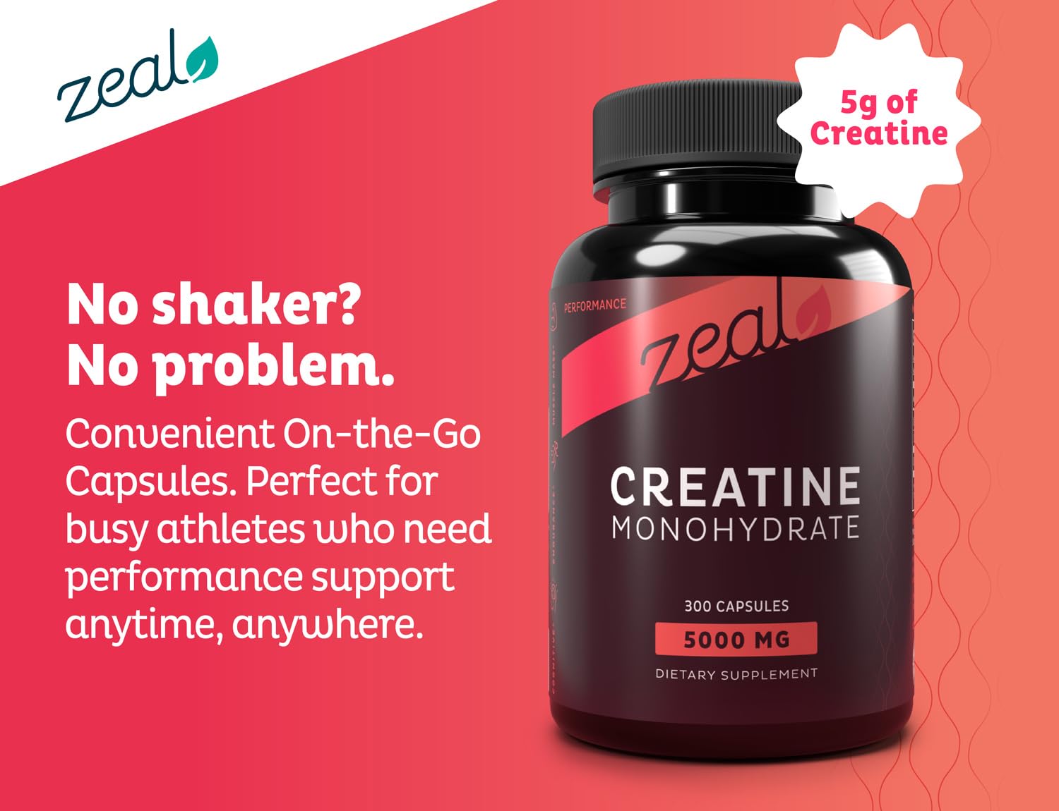 Zeal Naturals Creatine Monohydrate powder shake shows smooth mix into drinks.