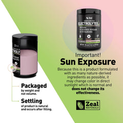 Zeal Naturals Electrolyte Powder keto-friendly formulation supports low-carb hydration.