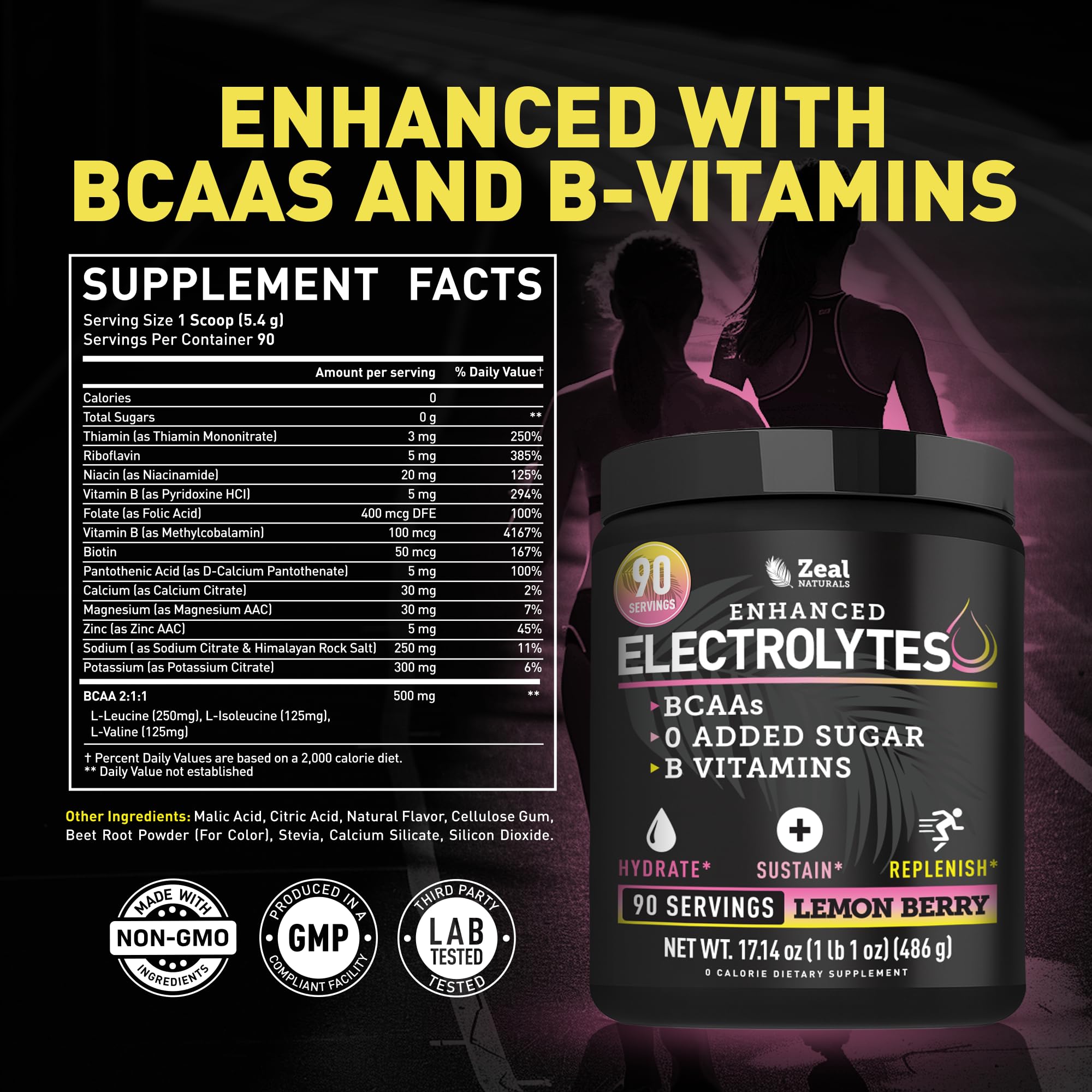 Zeal Electrolyte Powder pour into water demonstrates refreshing flavor.