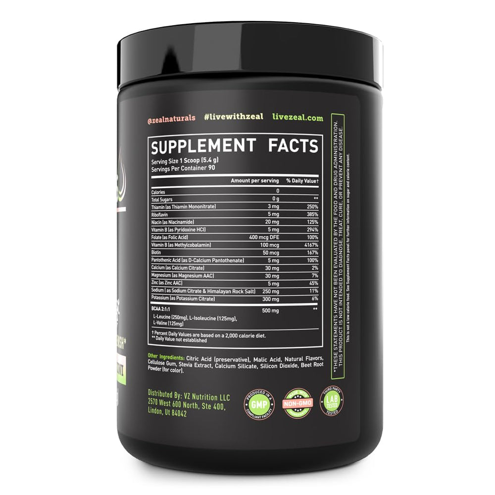 Zeal Naturals Electrolyte Powder scoop-dispense demonstrates precise dosing for zero-sugar hydration.