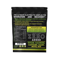 Zeal Naturals Lemon Lime electrolyte sticks closeup label illustrating pink Himalayan Salt for balanced hydration