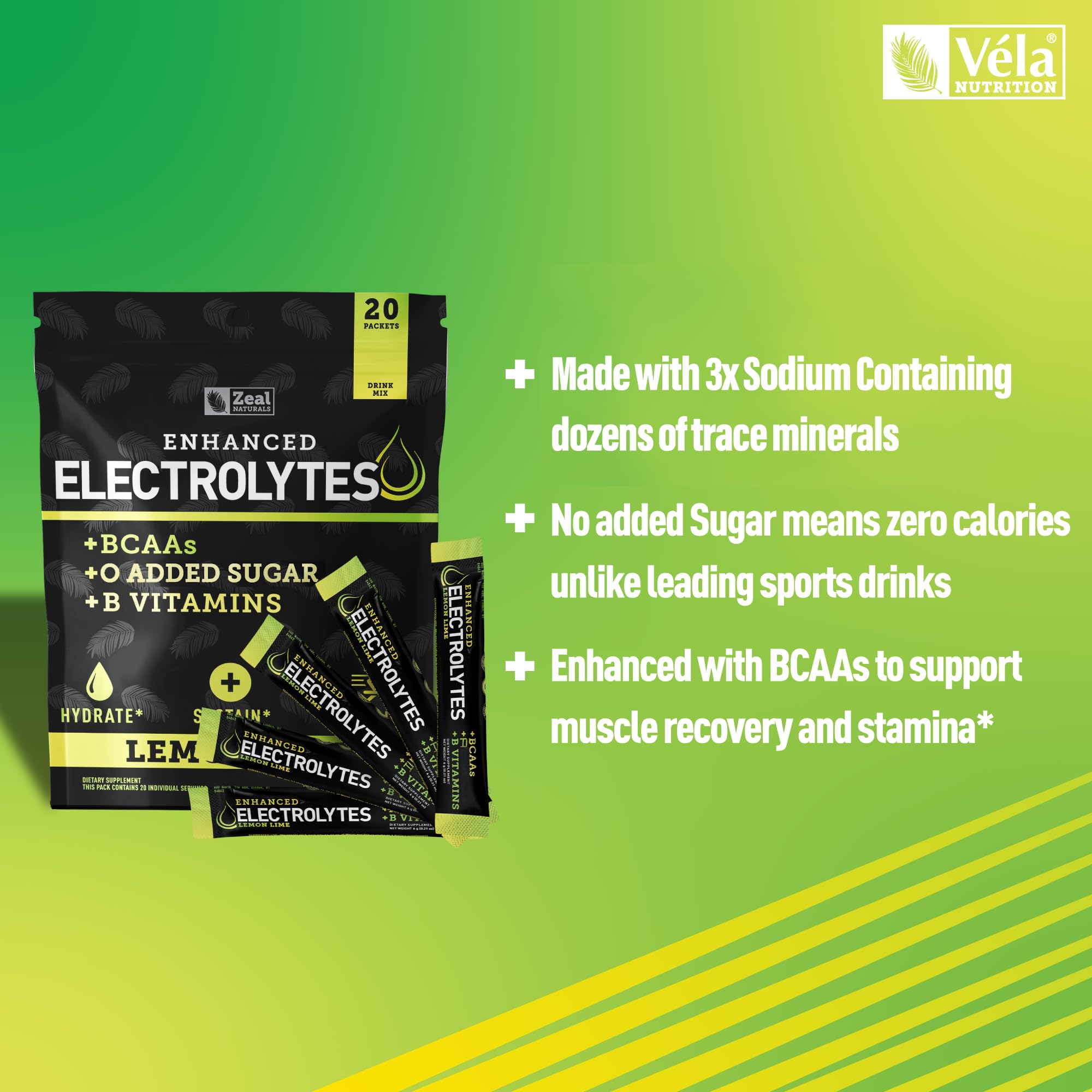 Zeal Naturals Lemon Lime electrolyte sticks kitchen scene highlighting sugar-free hydration for daily workouts