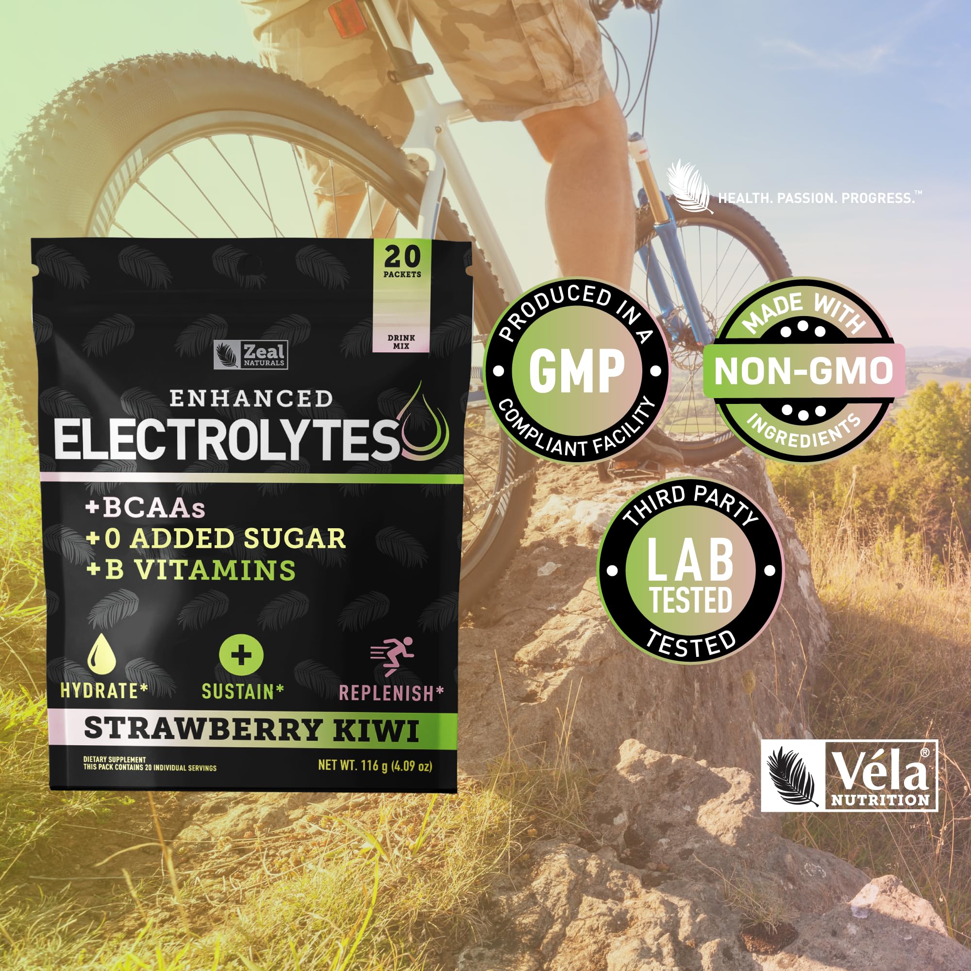 Zeal Naturals Enhanced Electrolyte Stick mixing glass demonstrates quick hydration during workouts
