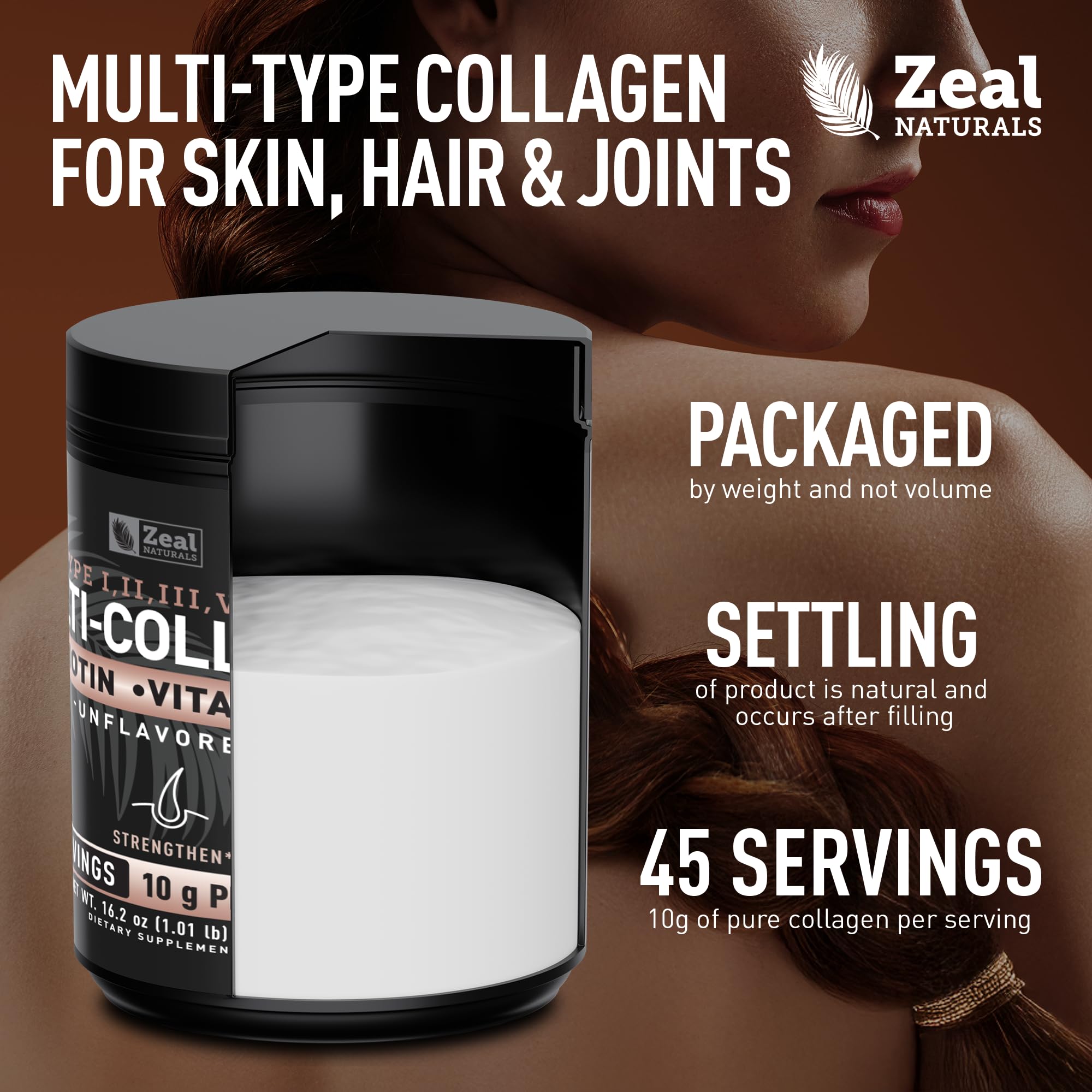 Zeal Naturals joint-strength formula with marine and bovine collagen in serving.
