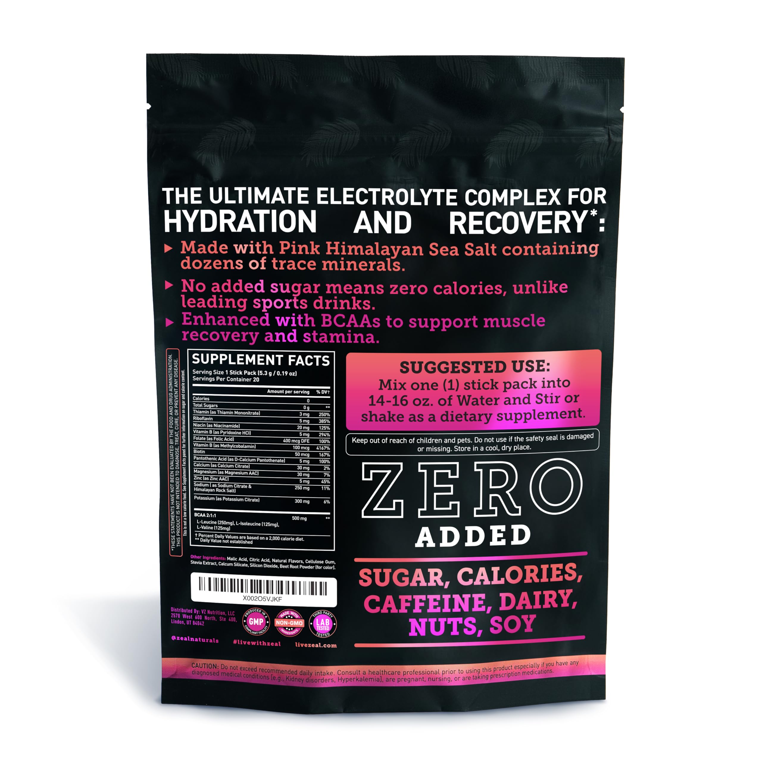 Zeal Naturals Raspberry Guava stick packets ready for gym or outdoor workouts.