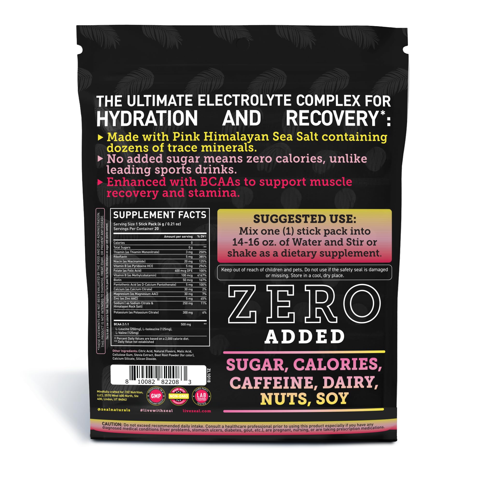 Zeal Naturals Pink Lemonade stick pack serving for on-the-go hydration