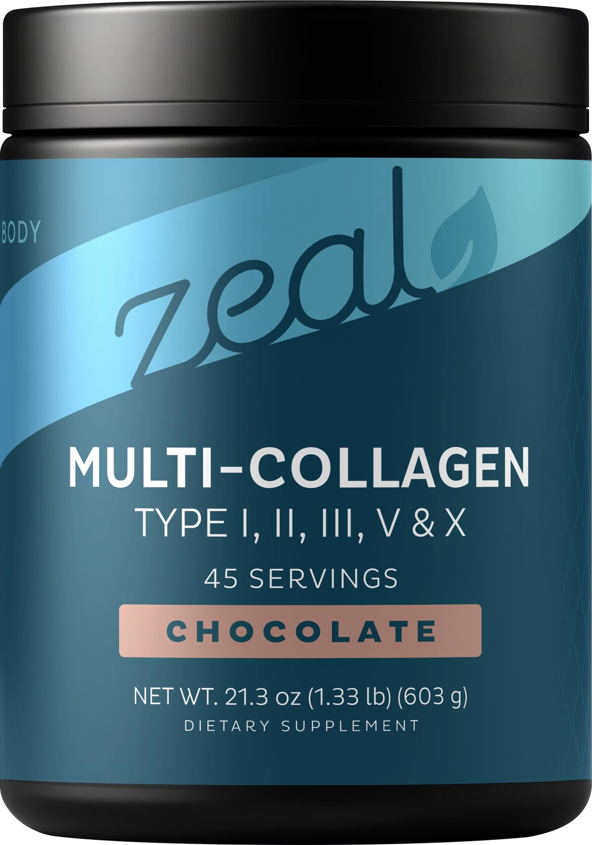 Zeal Naturals premium multi collagen powder chocolate hero shot for daily use