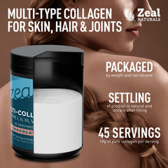 Zeal Naturals collagen powder in a smoothie glass