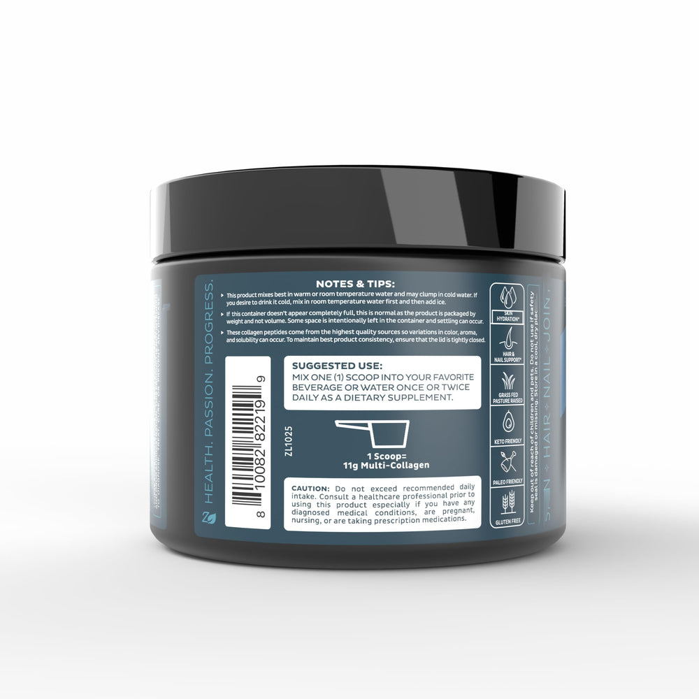 Zeal Naturals pure chocolate collagen powder in coffee, blends smoothly.