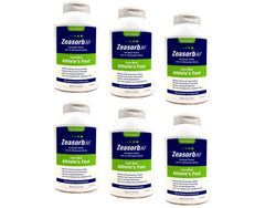 Close-up of Zeasorb powder texture for rapid absorption and protection.