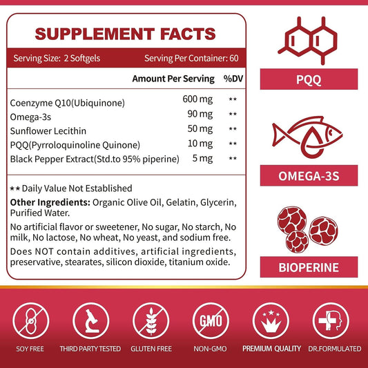 ZEBORA CoQ10 label closeup shows high potency formula for heart and energy support.
