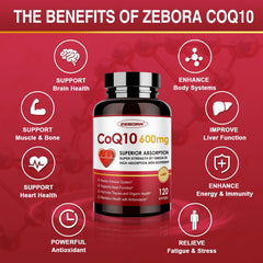 ZEBORA CoQ10 omega-3 PQQ combination scene emphasizes whole-body energy and eye health.