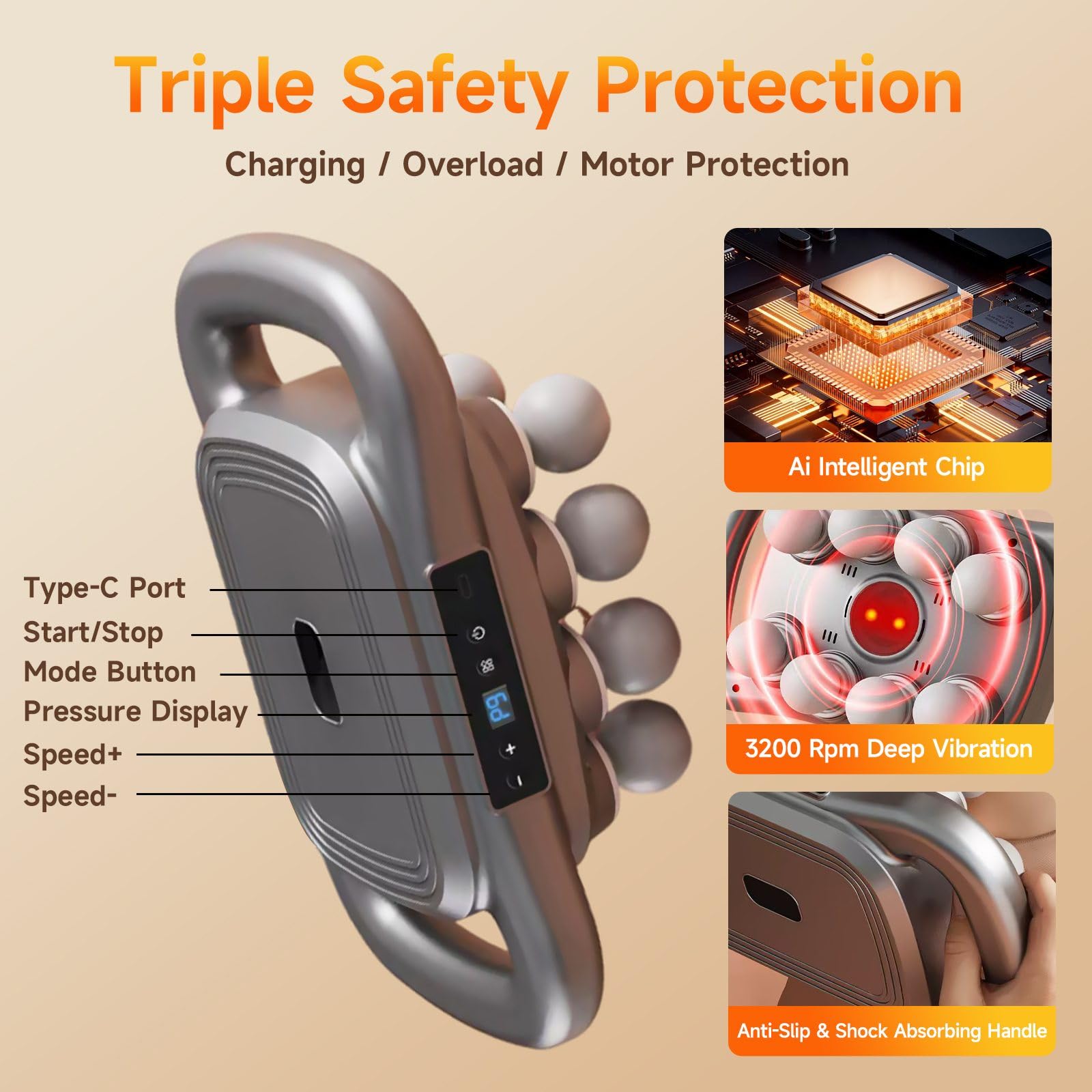 ZEDRIWELL 16-head configuration targets large muscle groups with broad contact.