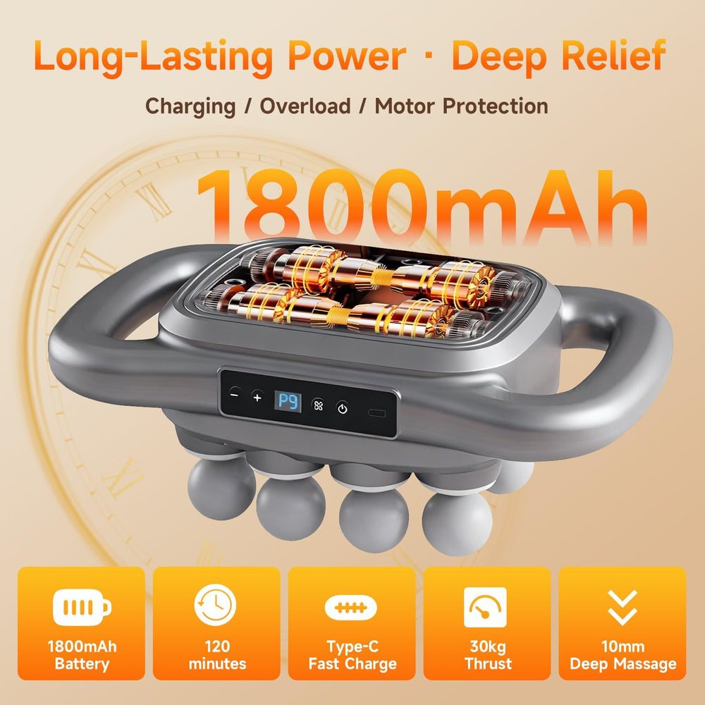 ZEDRIWELL deep-tissue heads deliver deeper relief for larger muscles.