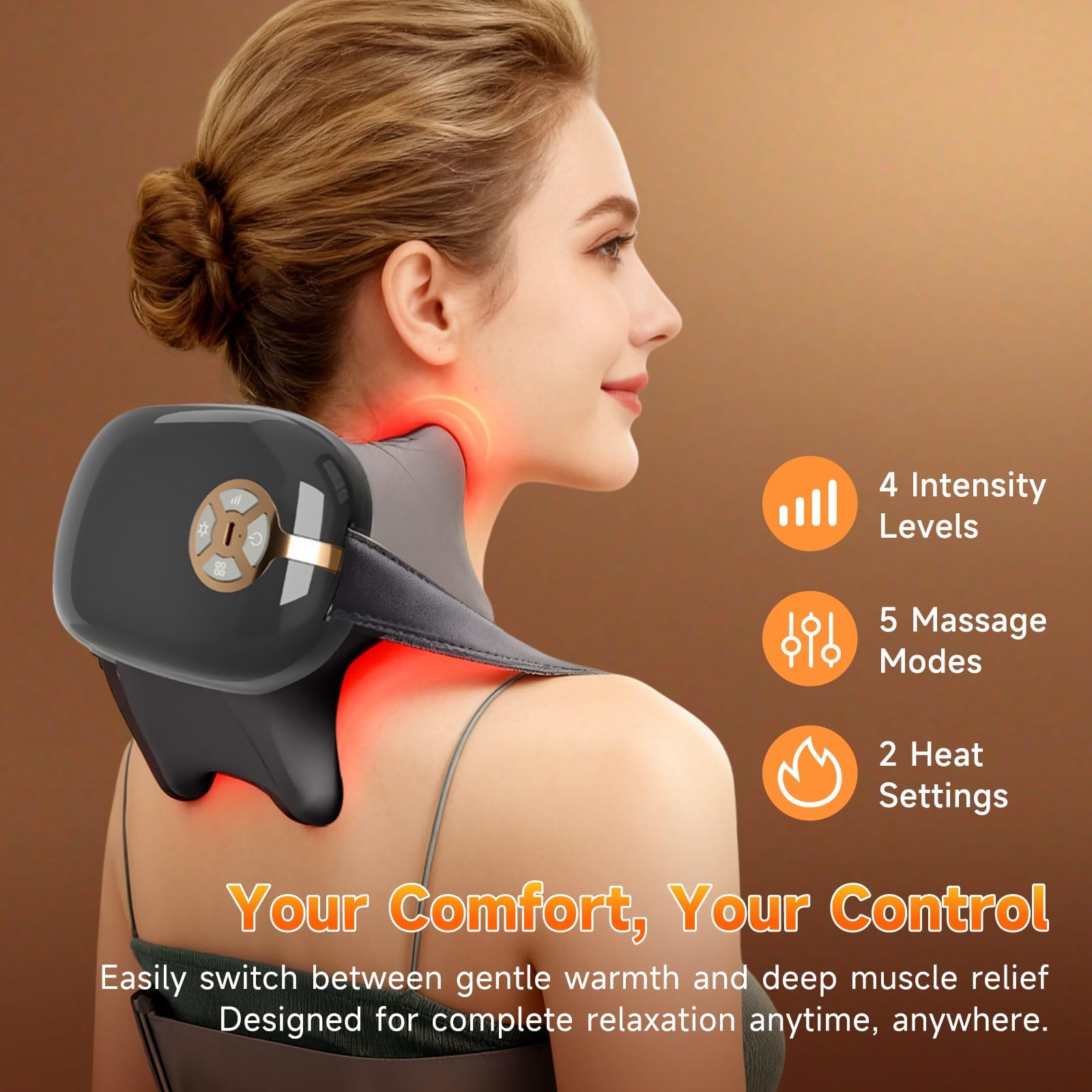 ZEDRIWELL 6D shiatsu heads deliver deep neck and shoulder kneading.