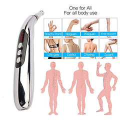 Zeerkeer acupuncture pen in use demonstrates easy, needle-free therapy at home.