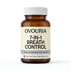 Zefdvc Ovouria breath balance bottle showing the 7-in-1 formula for daily freshness