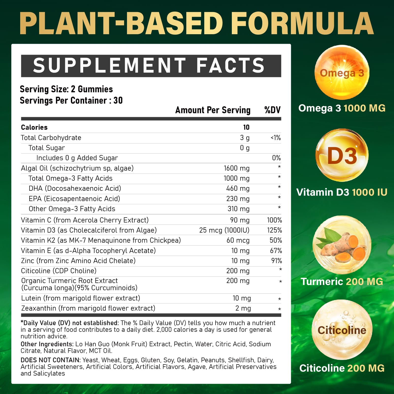ZEGBALP Omega-3 gummies bottle closeup highlighting clean ingredients