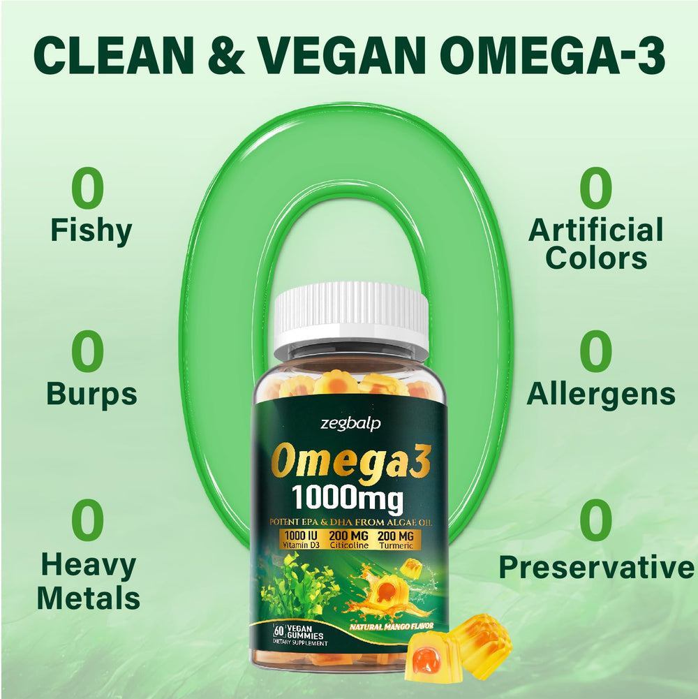ZEGBALP Omega-3 gummies vegan chew for daily use