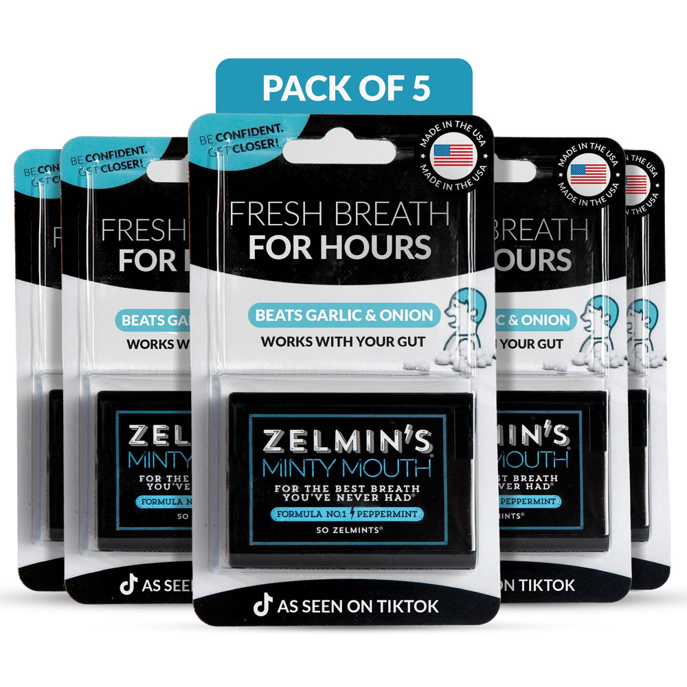 Zelmin's mint-coated capsules for quick, discreet fresh breath after meals.