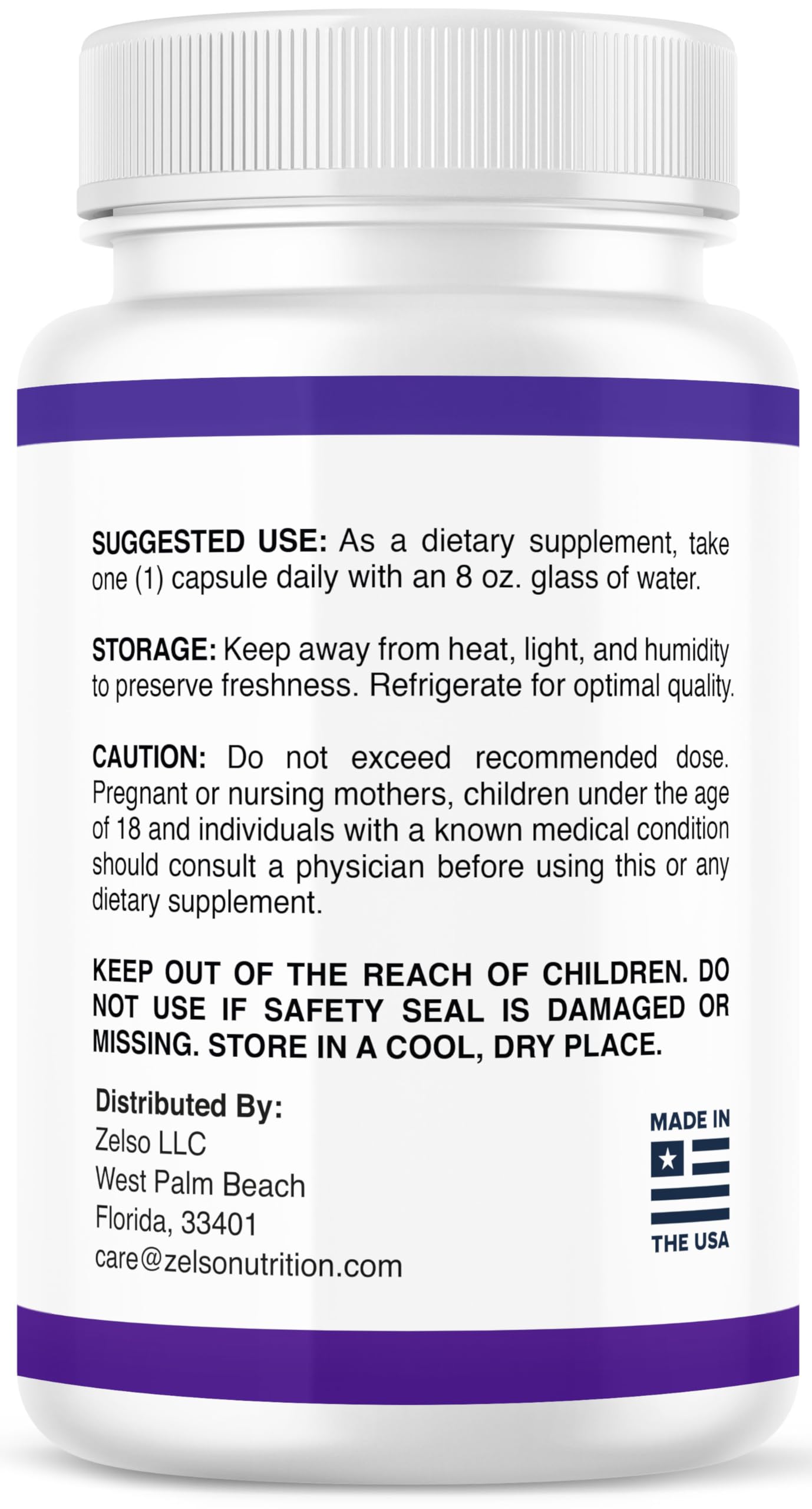ZELSO GLP-1 probiotic bottle and box demonstrate convenient 3-pack option