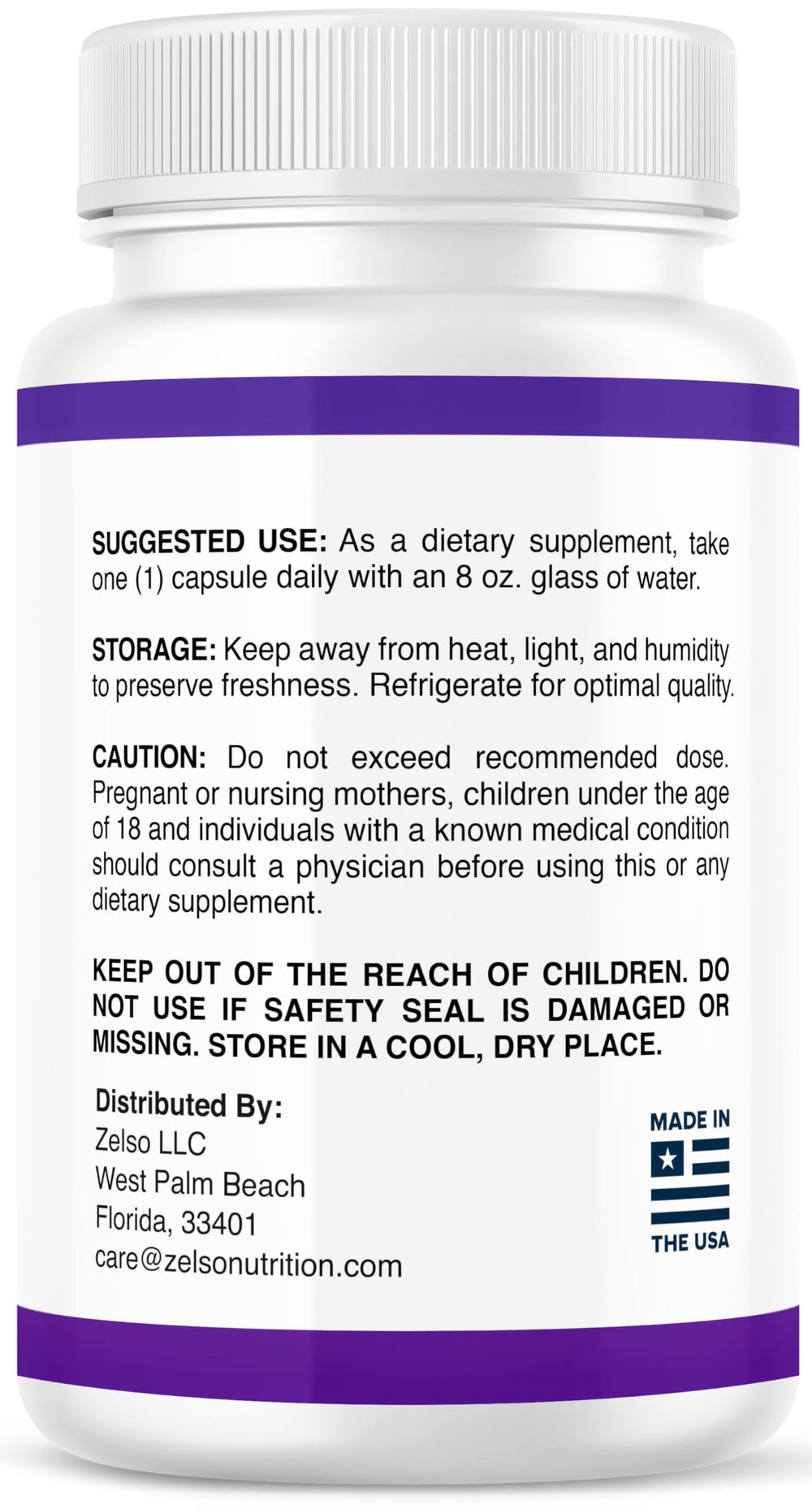 ZELSO GLP-1 probiotic bottle and box demonstrate convenient 3-pack option