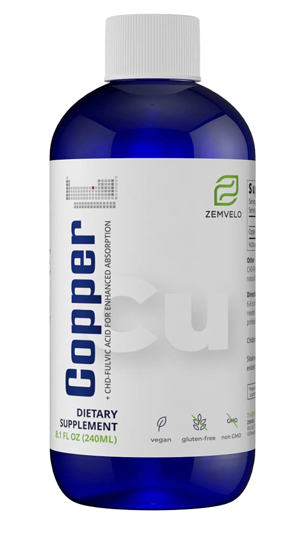 Zemvelo copper bottle with dropper for connective tissue support
