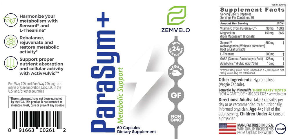 Zemvelo ParaSym+ pour demonstrates easy bedtime routine integration.