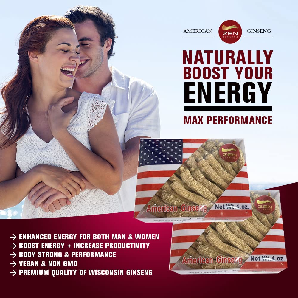 Zen Ginseng 4oz box packaging showing premium American ginseng