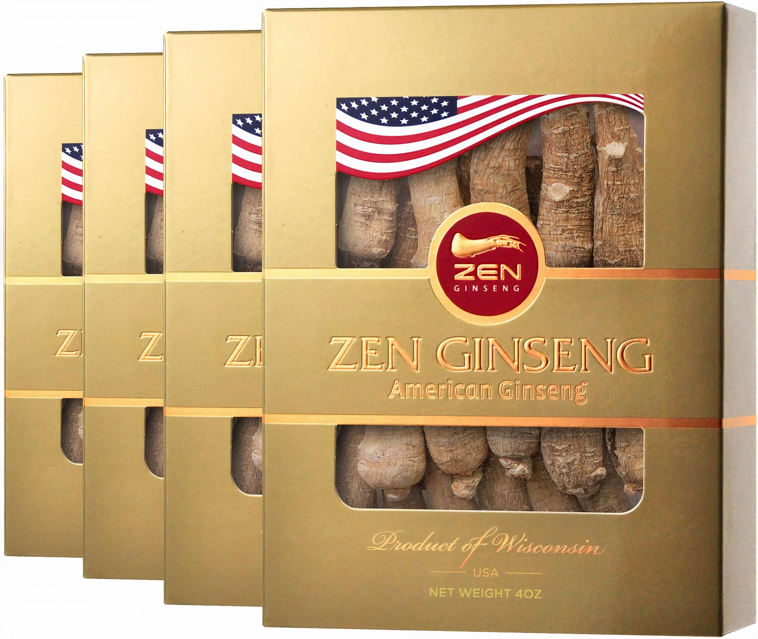 Zen Ginseng American ginseng root in a 4oz box for energy support