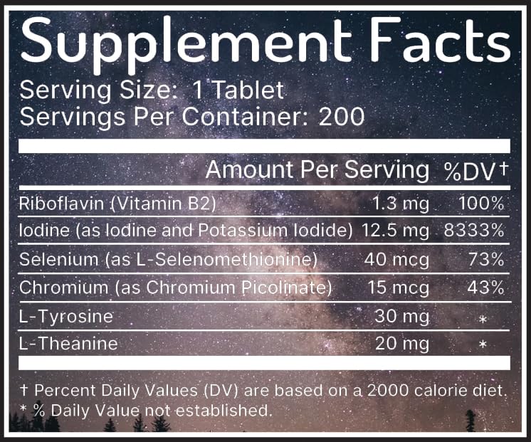 Zen Haus iodine bottle back label with ingredients and non-GMO details.