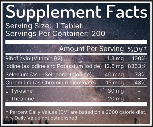 Zen Haus iodine bottle back label with ingredients and non-GMO details.